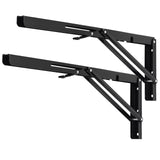 1 x RAW Customer Returns YUMORE Folding Bracket Heavy Duty 500mm Shelf Support Foldable Black - 2 Pieces Metal Folding Brackets Wall Table Holder Folding Shelf Brackets for DIY Folding Table Benches Shelves Space Saving, Max Load 330lbs - RRP €34.32