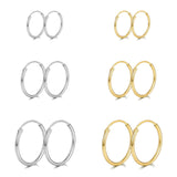 1 x RAW Customer Returns Bo Win 6 pairs of 925 sterling silver earrings women s earrings gold hoop earrings silver men s earrings small hypoallergenic hoop earrings set in 10, 12, 14 mm earrings for women men girls men women - RRP €16.33