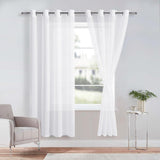 1 x RAW Customer Returns DWCN Set of 2 Sheer Voile Curtains with Eyelets Transparent Curtains for Bedroom Children s Room Living Room, White, 225 x 140 cm H x W  - RRP €21.98