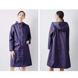 1 x RAW Customer Returns ANYOO Women s Rain Jacket Raincoat Waterproof with Hood, Lightweight Long Rain Poncho Windbreaker Rainwear, Dark Blue, One Size - RRP €27.99