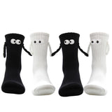 4 x Brand New RSHVSMS 2 Pairs of Funny Magnetic Socks, 3D Cute Cartoon Hand in Hand Pair of Cotton Socks with Strong Elasticity Suitable for Men and Women, EU Size 36-45 Black White  - RRP €110.4