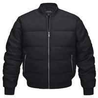 1 x RAW Customer Returns KEFITEVD Bomber Jacket Men s Winter Transition Jacket Stand-Up Collar Flight Jacket Thermal Breathable Bomber Blouson Outdoor Casual Quilted Jacket Stretch Army Jacket Black L - RRP €62.5