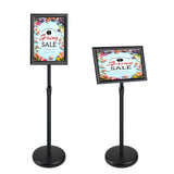 1 x RAW Customer Returns A4 Information Stand Poster Stand Aluminum Sign Holder Snap Frame, Angle and Height Adjustable, Sign Frame for Wedding Business Event Display. Black  - RRP €43.99