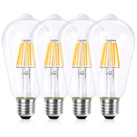 1 x RAW Customer Returns WEDNA Edison Vintage Light Bulb E27, Dimmable 8W ST64 LED Lamp, Retro Antique Bulb, 2700K Warm White, 1100lm, Retro Lighting for Family Hotel Bar etc. - Pack of 4 - RRP €24.58