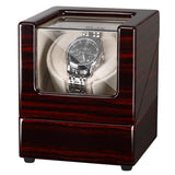 1 x RAW Customer Returns CHIYODA watch winder for one watch Watch Winder Automatic watch box with quiet Mabuchi motor and 12 rotation modes, battery operated or power adapter, wood - RRP €79.99