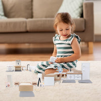 1 x RAW Customer Returns Surakey Dollhouse Furniture Set Wooden Kit Miniature Dollhouse Wooden Furniture Accessories, Dolls Furniture, Including Kitchen, Dining Room, Living Room, Children s Room, Bedroom, Bathroom for Playhouse - RRP €15.85