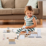 1 x RAW Customer Returns Surakey Dollhouse Furniture Set Wooden Kit Miniature Dollhouse Wooden Furniture Accessories, Dolls Furniture, Including Kitchen, Dining Room, Living Room, Children s Room, Bedroom, Bathroom for Playhouse - RRP €15.85