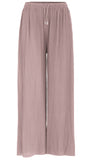 1 x RAW Customer Returns Van Der Rich - Wide pleated trousers with high waist and adjustable straps - women old pink, one size  - RRP €18.35