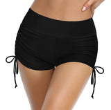 1 x Brand New SHEKINI Women s Solid Color Bikini Bottoms Swimwear Adjustable Drawstring High Waist Ruched Boxer Shorts Summer Abdominal Control Swim Trunks Swimsuit S, Black  - RRP €27.6