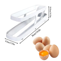 1 x RAW Customer Returns 2 Pack Automatic Egg Rack, Double Layer Egg Rack, Egg Dispenser, Plastic, 12 to 14 Eggs, for Roll Egg Sorter to Store Eggs on Refrigerators, Cabinets and Counters - RRP €21.17