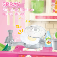 1 x RAW Customer Returns deAO children s kitchen My Little Chef 69 PCS kitchen play set toy with sounds and light, steam contains fruit, vegetables, food cookware, microwave, oven, refrigerator and hob toys - RRP €45.19