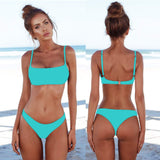 1 x RAW Customer Returns meioro Bikini Sets for Women Push Up Thong with Low Waist Swimsuit Bikini Set Swimwear Beachwear M, Blue  - RRP €22.18