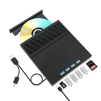 1 x RAW Customer Returns Yaeonku External Blu Ray CD DVD Drive USB 3.0 Type-C 3D BD External CD DVD Blu-ray Burner with 4 USB Ports and 2 SD Card Portable Bluray Drive for Laptop PC Linux Windows Mac OS - RRP €65.53