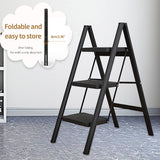 1 x RAW Customer Returns BAOYOUNI Step Ladder 3 Steps Foldable Household Ladder Non-Slip Step Ladder 20 cm Wide Steps Folding Step Load Capacity up to 330lbs, for Kitchen, Home, Office, Garage, DIY Painting, Black - RRP €90.74