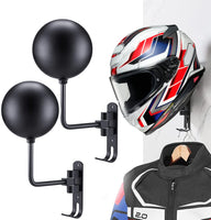 1 x RAW Customer Returns motofans helmet holder wall wall mounting, motorcycle helmet, hat holder, made of aluminum alloy 2 pieces  - RRP €27.76