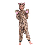 1 x RAW Customer Returns Sincere Party Fleece Cat Onesie Costume Leopard Cat Halloween Costume for Kids X-Large 10-12  - RRP €24.99