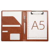 1 x RAW Customer Returns Clipboard folder A5 Clipboard A5 Writing folder with clipboard Conference folder A5 brown  - RRP €18.14