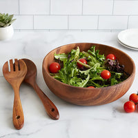 1 x RAW Customer Returns AOOSY Salad Bowl and Salad Servers Set, Acacia Wood, 9.8 Inch Wooden Salad Bowl with Wooden Serving Spoon Set, Salad, Mixing Fork and Spoon,bowl bowl kitchen utensils set - RRP €47.99