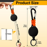 2 x RAW Customer Returns Key ring extendable, retractable key ring, 4 pieces lanyard extendable ID card yo-yo with 60 cm steel wire rope, ID holder extendable with carabiner - RRP €22.18