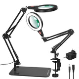 1 x RAW Customer Returns NEWACALOX Magnifying Glass with Light and Stand, Touch Control 2-in-1 Magnifying Glass, 8x Magnifying Glass Lamp, 3 Color Modes Dimmable Table Magnifying Glass with Lighting, with Light for Seniors Large - RRP €70.58