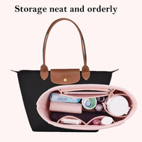 1 x RAW Customer Returns D.DUO Bag Insert Organizer, Purse Accessories, Longchamp Long Handle Tote Bag L Long Handle , Beige  - RRP €28.74