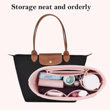 1 x RAW Customer Returns D.DUO Bag Insert Organizer, Purse Accessories, Fits Longchamp Long Handle Tote Bag Pink, L long handle  - RRP €30.99