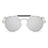 21 x Brand New ANDOILT Steampunk Sunglasses Men Women Round Retro Vitage Sunglasses UV400 Protection Metal Frame Silver Frame Silver Lens - RRP €386.4