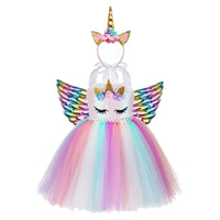 1 x RAW Customer Returns AJEUNGAIN Rainbow Unicorn Costume Girls Festive Dress Girls Children s Carnival Costume Unicorn for Unicorn Party Birthday Carnival Rainbow 1, 7-8 Years  - RRP €30.24