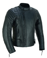 1 x RAW Customer Returns MBJ-08A Men s CE Coated Leather Motorcycle Jacket, Black, L - RRP €157.6