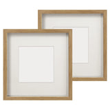 1 x RAW Customer Returns Anhow 2-piece 3D picture frame 23x23 cm depth 3 cm , picture frame to fill with beige passepartout suitable for 13x13 cm photos - wood colour - RRP €22.99