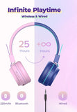 1 x RAW Customer Returns iClever 2 Pack Bluetooth Children s Headphones, Colorful Lights LED, 94dB Volume Limiting, Foldable, Adjustable, Wireless and Cable, Built-in Microphone for School - RRP €35.33