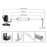 1 x RAW Customer Returns Onlyfire Universal Grill Skewers Set, Grill Skewer with Motor, Rotisserie for Gas Grill, Includes 2 Meat Forks, 70.5 cm Rotisserie Spit, Adjustable Stand, Weatherproof Switch - RRP €56.99