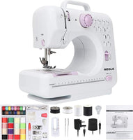 1 x RAW Customer Returns Sewing Machine with Foot Pedal for Beginners and Children, 5-Language Manual, 52 PCS Accessories, 12 Built-in Stitches, MEGLE FHSM-505P - RRP €69.99