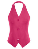 3 x Brand New Belle Poque Women Halter V-Neck Vest Sleeveless Single Breasted Business Work Suit Waistcoat - RRP €101.4