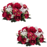 1 x RAW Customer Returns Inweder Artificial Flowers for Centerpieces Decoration Wedding - 2 Pieces Carmine Red Artificial Flowers for Table Decoration Silk Peony with Plastic Base Fake Flower Balls for Anniversary Home Decor - RRP €22.96