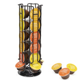 1 x RAW Customer Returns SYSYLY coffee capsule holder, capsule dispenser for 24 Dolce Gusto capsules, capsule stand for storing coffee capsules, coffee pad holder, non-slip base, rotatable, black - RRP €18.88