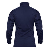 1 x RAW Customer Returns TACVASEN Men s Cotton Combat Long Sleeve Shirts with Pockets, Navy - RRP €44.35