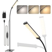 1 x RAW Customer Returns iFalarila Floor Lamp 120 LED 10W, Floor Lamp with 3 Colors and 10 Brightness, Flexible Gooseneck Stem Lamp for Living Room, Bedroom, Office Black  - RRP €31.99