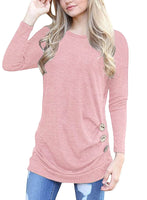 1 x Brand New MOLERANI Women Tops Long Sleeve Round Neck Tunic Blouse Casual T-Shirts Tee Light Pink L 42-44 - RRP €26.27