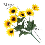 1 x RAW Customer Returns SnailGarden 6 Bouquets of Artificial Sunflowers, 42 Realistic Silk Sunflower Heads, with Greeting Card Brown Paper Bag for Home Hotel Office Wedding Decoration - RRP €18.99