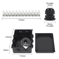 1 x RAW Customer Returns CPROSP 2PCS IP65 Waterproof Junction Box, 150x110x70m, with 10x Cable Glands - RRP €21.17