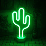 1 x RAW Customer Returns LED Cactus Neon Light with Holder Base Older Children Standing Night Light USB Battery Green Decorative Light Logo for Kids Girls Room Decoration Birthday Party Holiday Decoration Green Cactus  - RRP €19.15