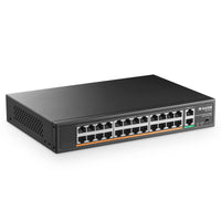 1 x RAW Customer Returns MokerLink 24 Port PoE Switch, 2 Gigabit Uplink Ethernet Port, 400 W Hochleistung, Unterst tzung von IEEE802.3af at und Nicht verwaltetem PoE f r die Rackmontage - RRP €120.28