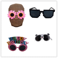 13 x Brand New Party Glasses Quirky Glasses Birthday Party 4 Pieces Hawaiian Tropical Sunglasses, Halloween Glasses Costume Party Sunglasses for Beach Halloween Theme Decoration, Party Accessories, Photo Prop - RRP €172.38