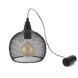 1 x RAW Customer Returns JHY DESIGN Hanging Lamp Battery Operated Decorative Hanging Lamp Metal Cage Battery Lamp with 6-Hour Timer for Bar Bedroom Garden Party Patio Indoor Outdoor Living Room Black Round  - RRP €37.39