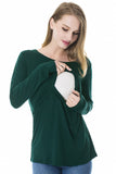 1 x RAW Customer Returns Smallshow Women s Nursing Shirt Long Sleeve Maternity Shirt Pack of 3, Black Grey Deep Green, M - RRP €44.99