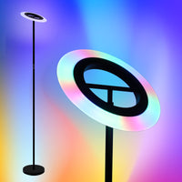 1 x RAW Customer Returns FIMEI Floor Lamp, Floor Lamp for Living Room, Eye Protection, 4 Color Temperatures, Dimmable, Touch Control Remote Control, for Living Room, Office, Bedroom Black, MF18809  - RRP €49.94