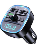 2 x RAW Customer Returns VOODII Bluetooth 5.3 FM Transmitter for Car, MP3 Audio Radio Music Adapter Supports U Disk TF Card, 2 USB Ports, Hands-free Call - RRP €99.98