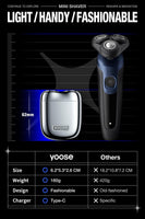 1 x RAW Customer Returns yoose MINI electric shaver for men, portable electric shaver for men made of alloy, IPX7 waterproof electric shaver for men with 7200rpm motor, type-C cable and magnetic double ring shaving head - RRP €60.99