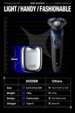 1 x RAW Customer Returns yoose MINI electric shaver for men, portable electric shaver for men made of alloy, IPX7 waterproof electric shaver for men with 7200rpm motor, type-C cable and magnetic double ring shaving head - RRP €60.99